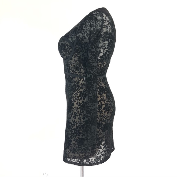 SOLD Lulus Cor-Set to Go Black Burnout Velvet - Picture 5 of 14